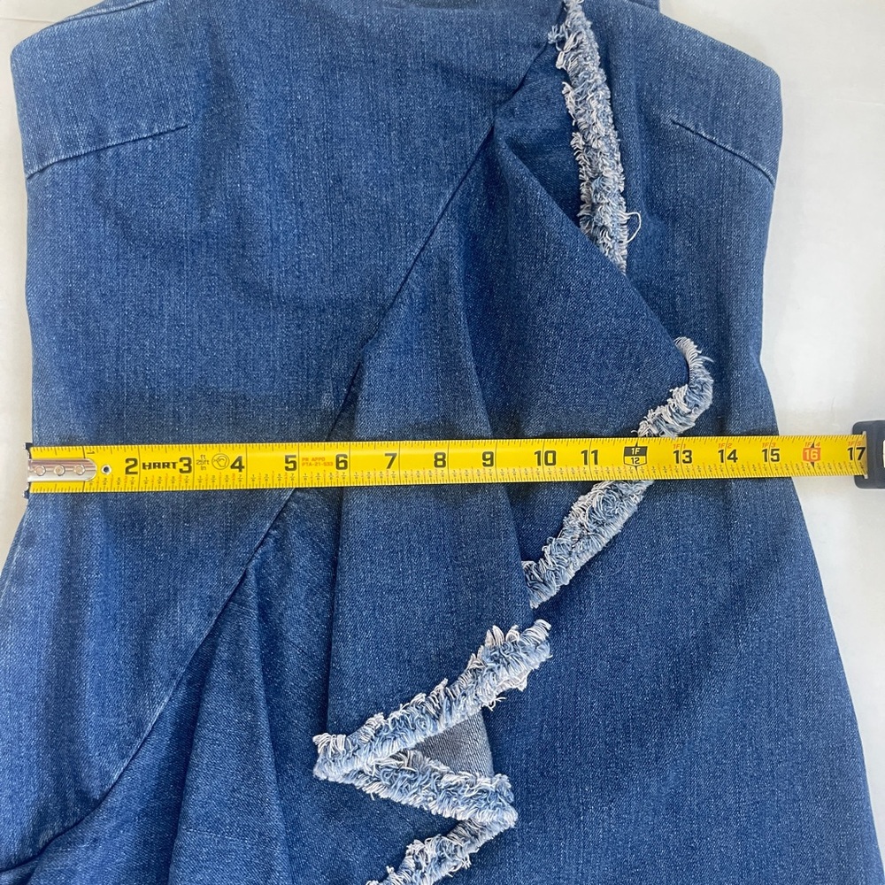 Blue Denim Ruffle Dress - Picture 7 of 9